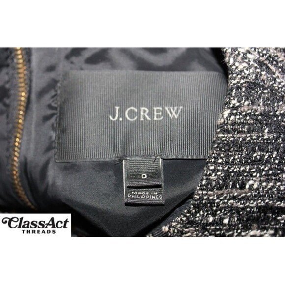 J. Crew tweed cap sleeve sheath dress Cotton Blend Zip Back size 0 - Picture 8 of 8